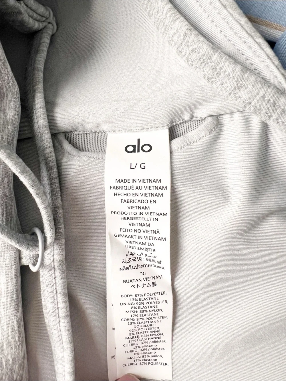 ALO Yoga Alosoft Highlight Bra in Athletic Heather Gray Size Large